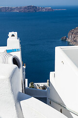 Image showing view of Santorini caldera in Greece from the coast