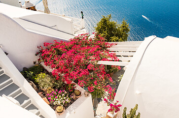 Image showing typical architecture of houses on the island of Santorini in Gre