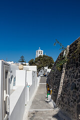 Image showing typical Santorini church in Greece in the Cyclades