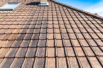 Image showing renovation of a brick tiled roof