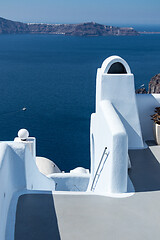 Image showing view of Santorini caldera in Greece from the coast