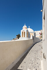 Image showing typical Santorini church in Greece in the Cyclades