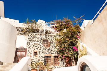 Image showing typical architecture of houses on the island of Santorini in Gre