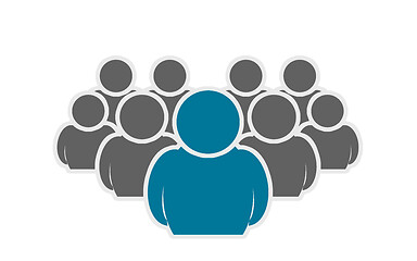 Image showing Leadership concept, crowd of people icon silhouettes