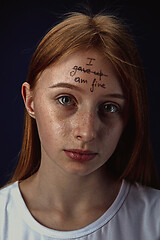 Image showing Young woman with mental health problems