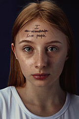 Image showing Young woman with mental health problems