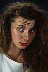 Image showing Young woman with mental health problems