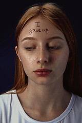 Image showing Young woman with mental health problems