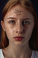 Image showing Young woman with mental health problems