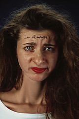 Image showing Young woman with mental health problems