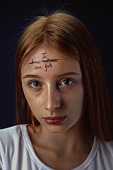 Image showing Young woman with mental health problems