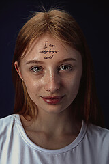 Image showing Young woman overcoming mental health problems