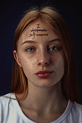 Image showing Young woman with mental health problems