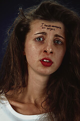 Image showing Young woman with mental health problems