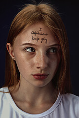 Image showing Young woman with mental health problems