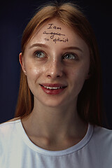 Image showing Young woman overcoming mental health problems