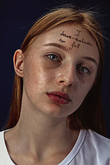 Image showing Young woman with mental health problems