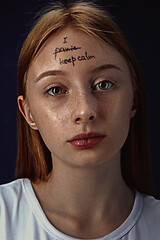 Image showing Young woman with mental health problems