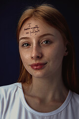 Image showing Young woman overcoming mental health problems