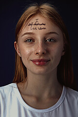 Image showing Young woman overcoming mental health problems