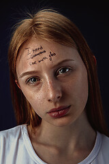 Image showing Young woman with mental health problems