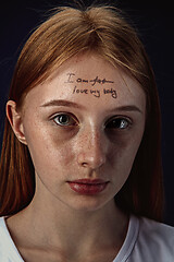 Image showing Young woman with mental health problems