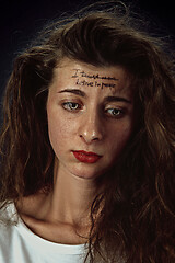 Image showing Young woman with mental health problems