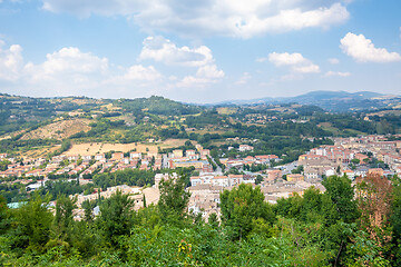 Image showing panoramic view to San Severino Marche Italy