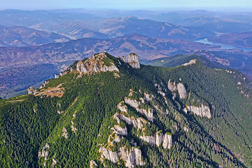 Image showing Aerial view of rocky mountain