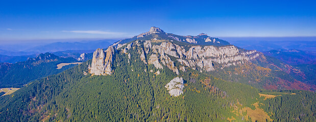 Image showing Aerial autumn mountain landscape
