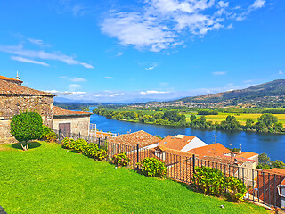 Image showing Summer landscape of Minho river