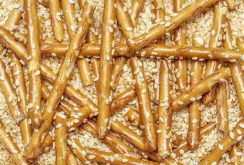 Image showing sesame sticks closeup