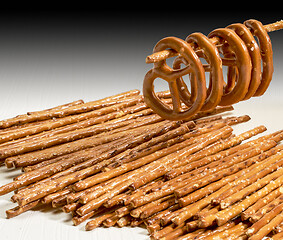 Image showing salt sticks and pretzels