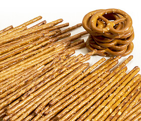 Image showing salt sticks and pretzels