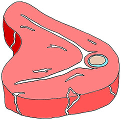 Image showing Steak vector color