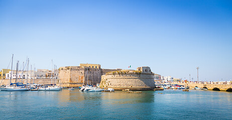 Image showing Gallipoli, Italy - historical centre view from the sea