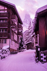 Image showing old village with Matterhorn peak in background