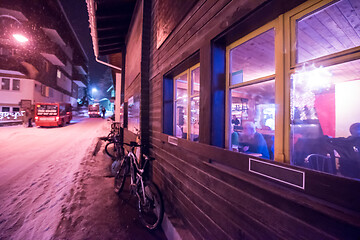 Image showing snowy streets of the Alpine mountain village