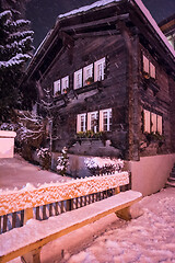 Image showing snowy streets of the Alpine mountain village