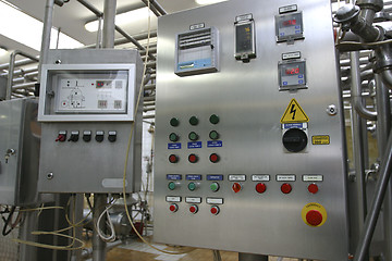 Image showing industrial control system in modern dairy factory