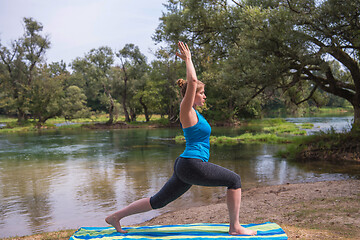 Image showing woman meditating and doing yoga exercise