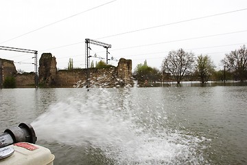 Image showing flooded railway