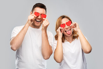 Image showing happy couple with red hearts instead of eyes