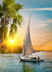 Image showing Felucca on river