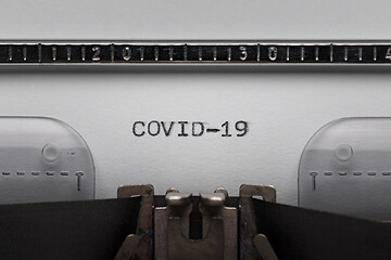 Image showing Typing text on typewriter