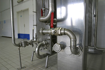 Image showing pipes pressure valves in factory