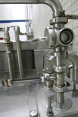 Image showing valves in dairy factory