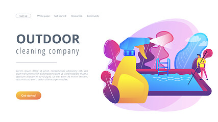 Image showing Pool and outdoor cleaning concept landing page.