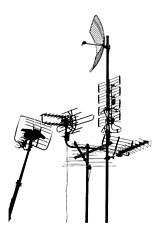 Image showing silhouette of television rooftop antennas