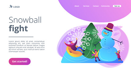 Image showing Winter outdoor fun concept landing page.